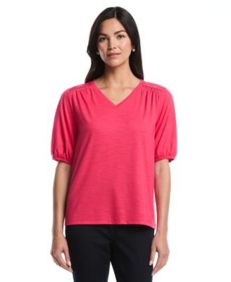 Petite Puff-Sleeve Top