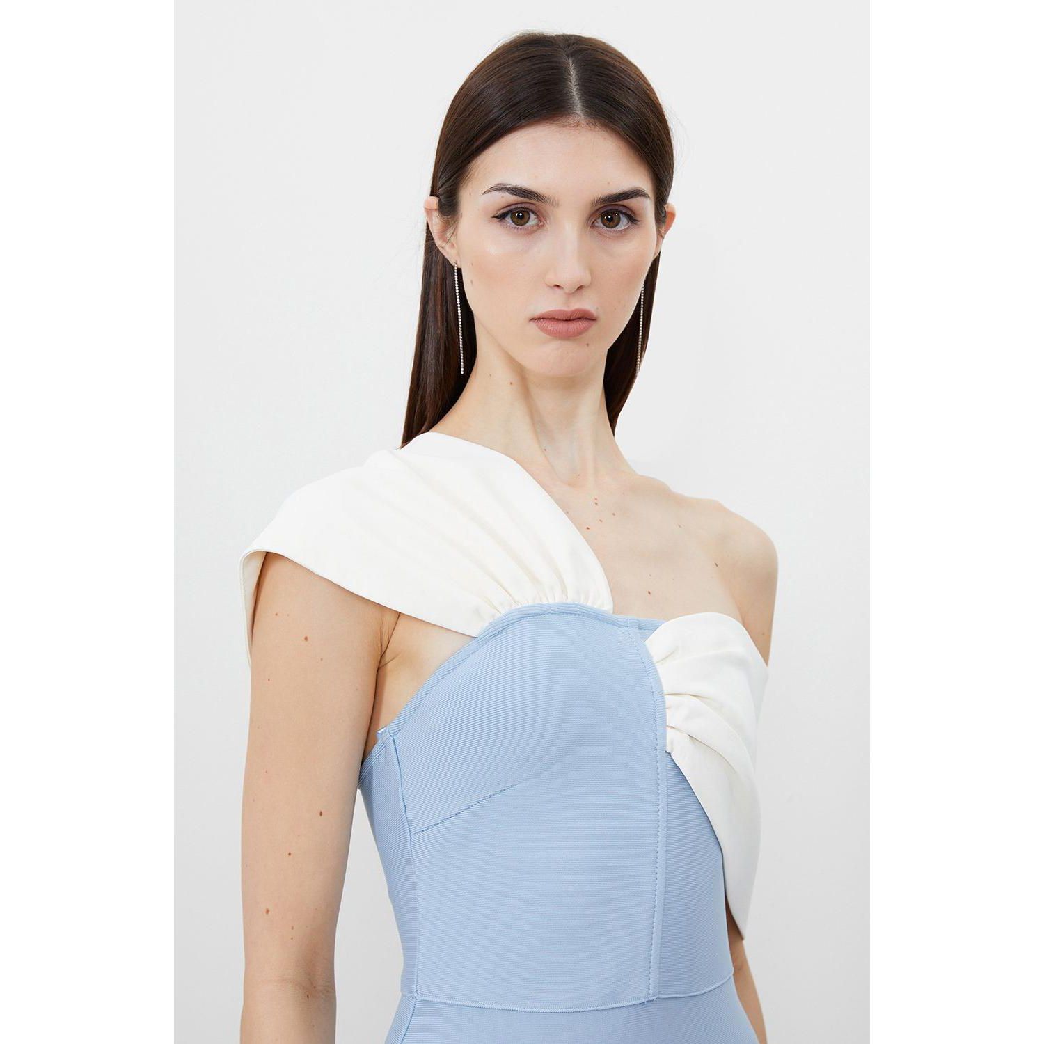 Women's Asymmetric Strap Knit Midi Dress