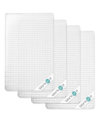 Office Chair Mat for Low Pile Carpet (4 Pack), Clear Heavy Duty Non-Slip Thick Desk Chair Floor Protector for Home and Office