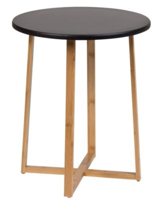 18.7" Bamboo Wood Round End Table