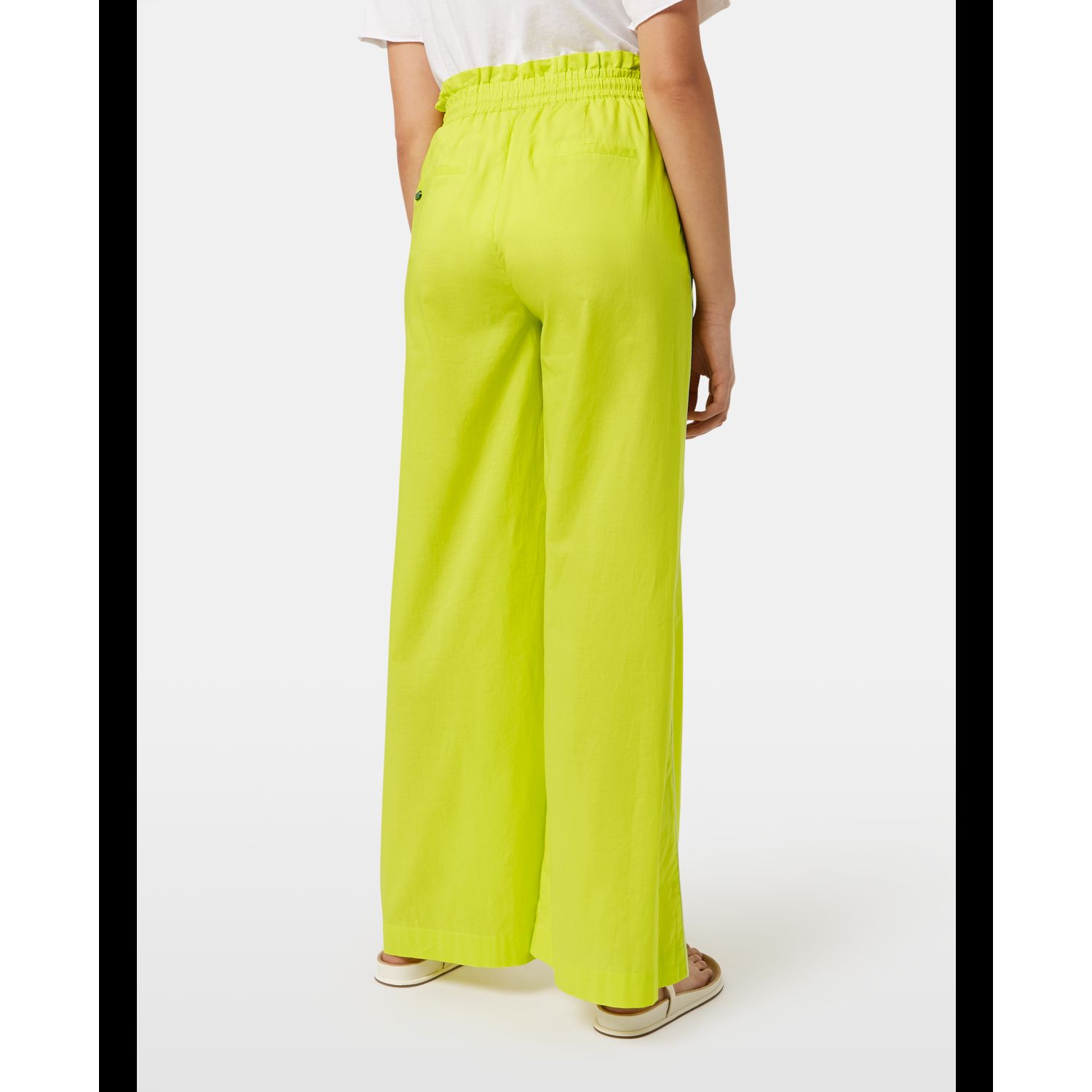 Women's Cotton Voile High-Rise Wide-Leg Pull On Pants