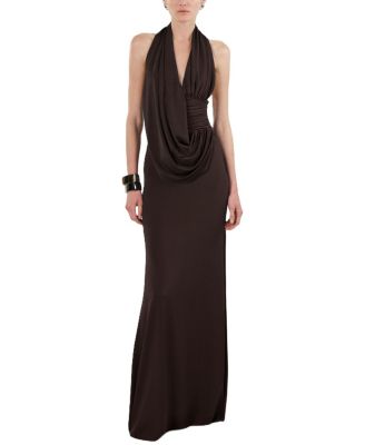 Women's Draped Halter Neck Maxi Dress
