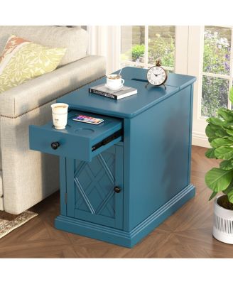 Classic Charging Livingroom End Table with USB Ports and Storage
