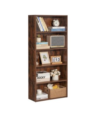 53 Inch Narrow 5-Tier Adjustable Shelf Corner Bookshelf