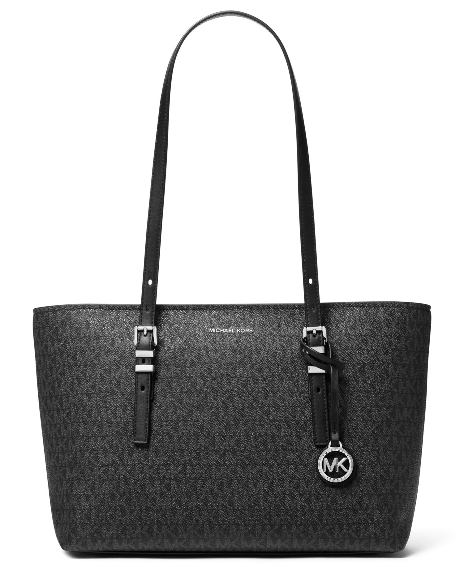 Michael Kors Quinn Medium Signature Logo and Leather Tote Bag