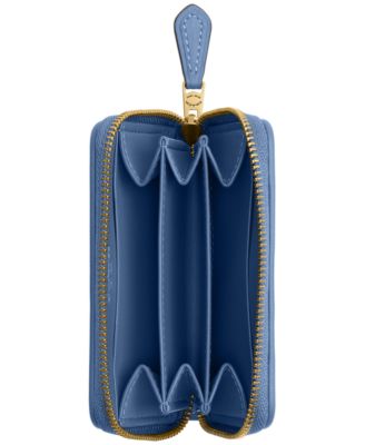 blue Christmas◆超レア！◆ゴールド×パープル◆カードケース COACH Essential Crystal Denim Signature Zip Around Card Case - Macy's