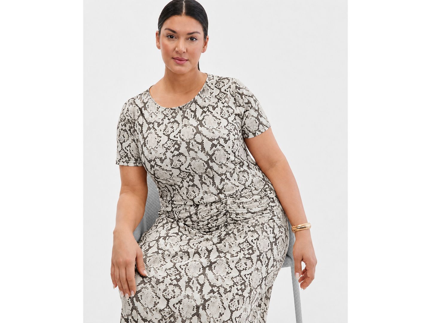 Женское платье I.N.C. International Concepts Plus Short-Sleeve Mesh Midi, цвет: Змеиный — фото 2