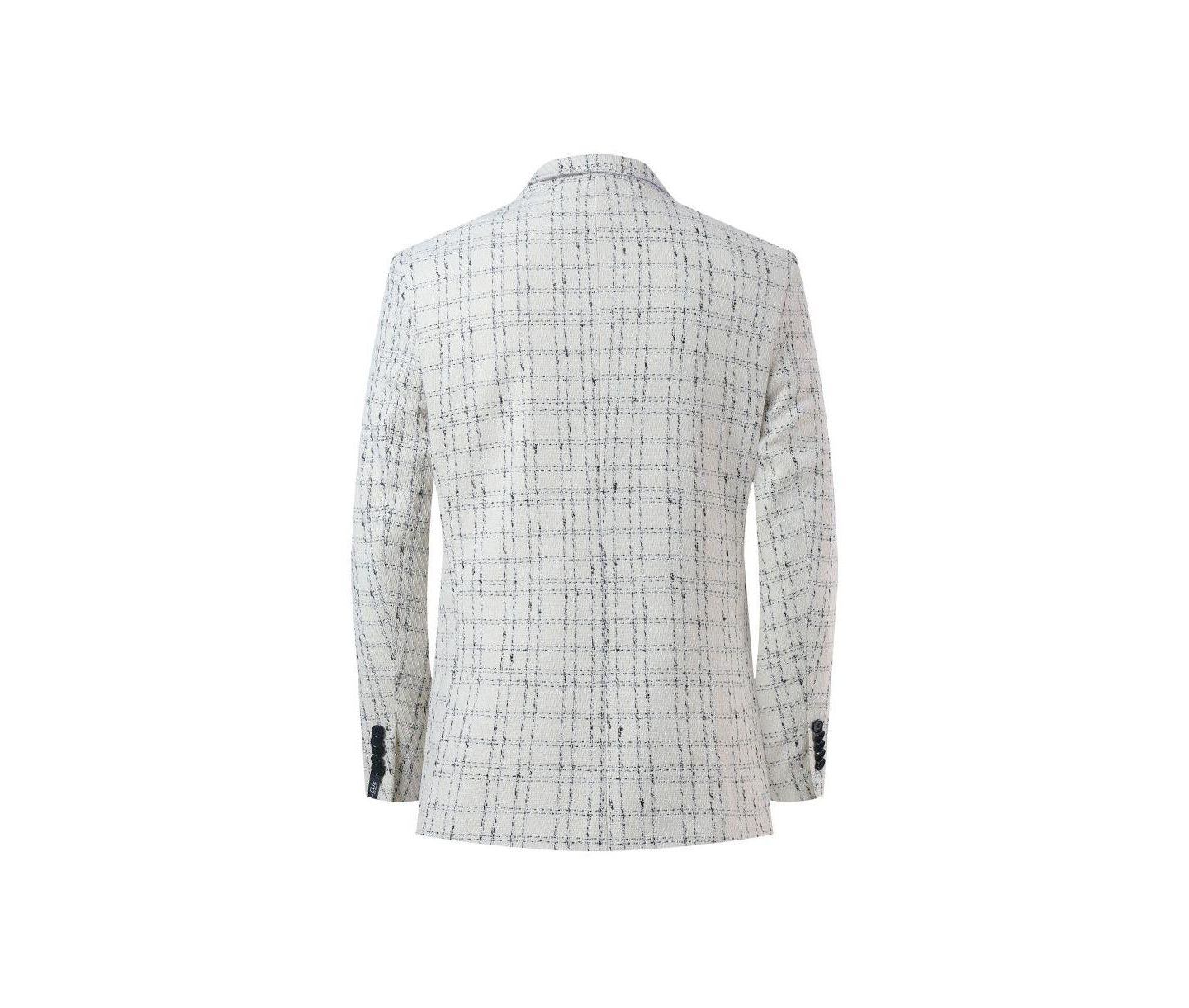 Мужской пиджак Elie Balleh Slim Fit Plaid Boucle Sport coat, цвет: Белый — фото 4