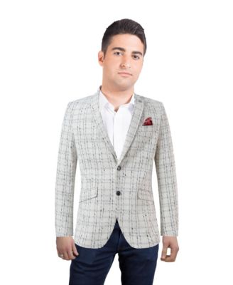 Men's Slim Fit Plaid Boucle Sport coat