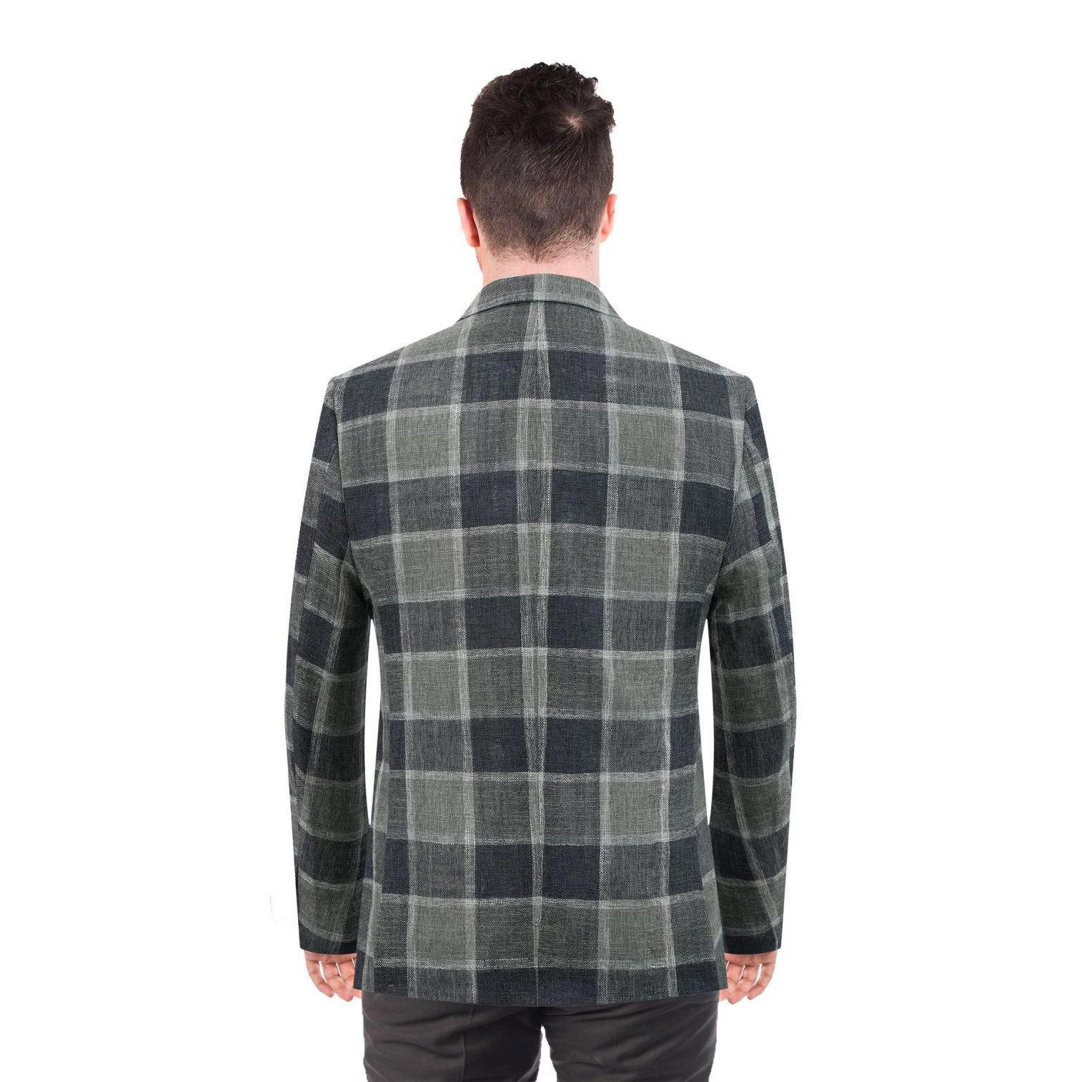 Men's Slim Fit Big Plaid Sports Blazer