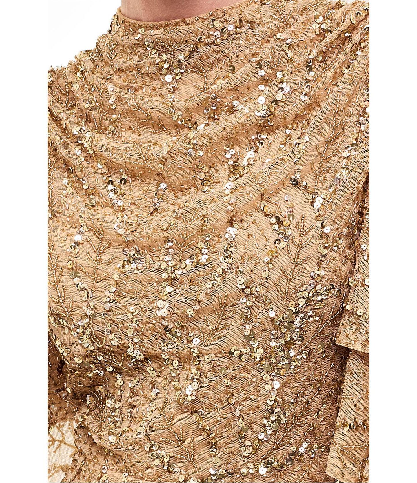 Женское платье BEAUUT Embellished Sequins Double Sleeves — фото 3