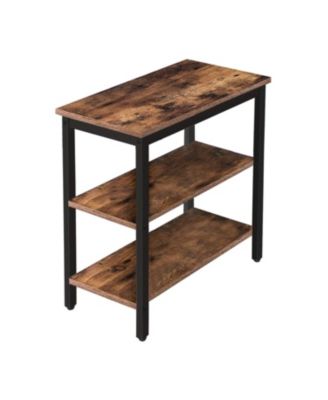 3-Tier Narrow End Table with Storage Shelves for Small Space Organization