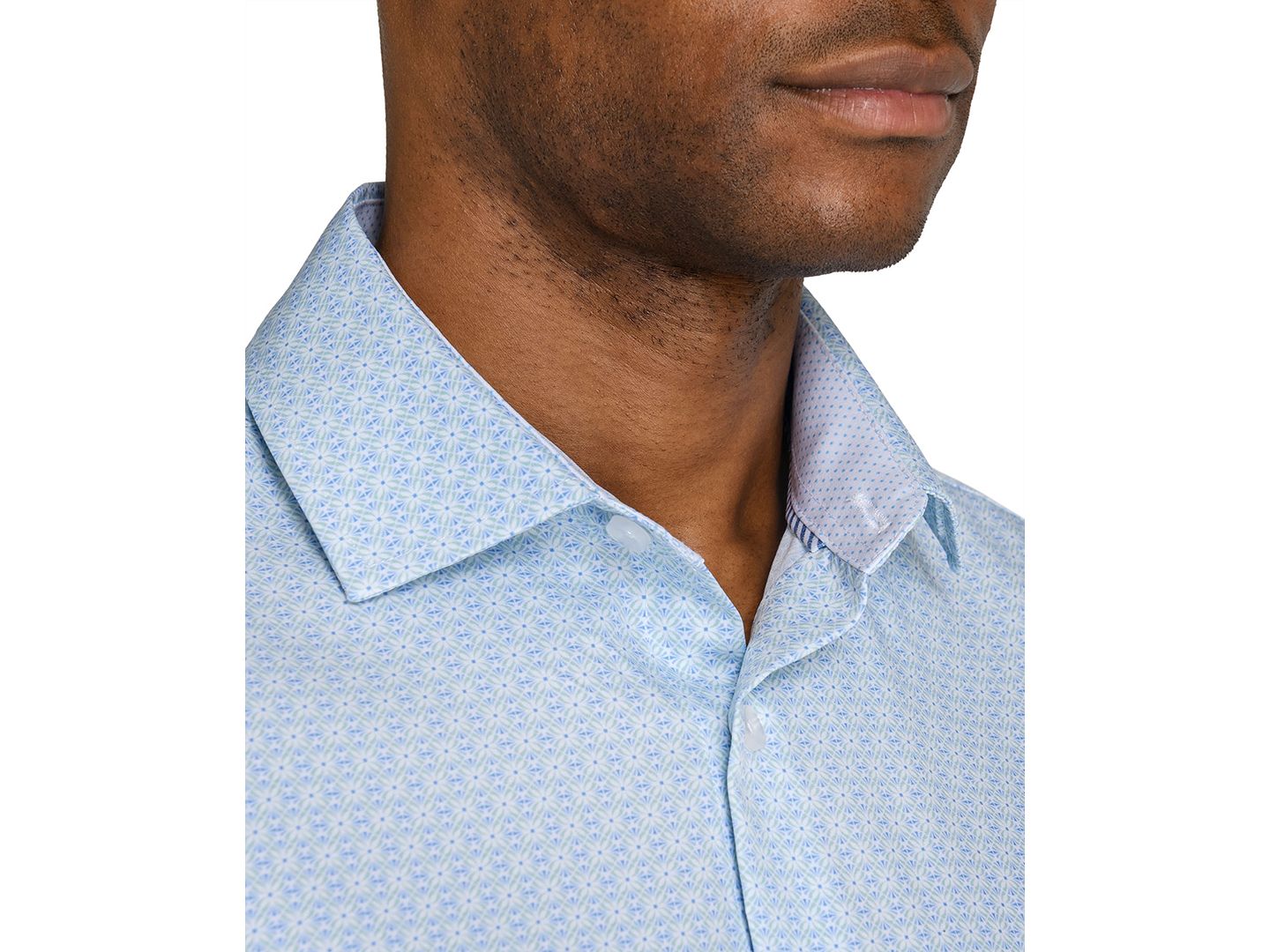Мужская рубашка ConStruct Slim-Fit Performance Stretch Dress Shirt, цвет: Синий / Белый — фото 3