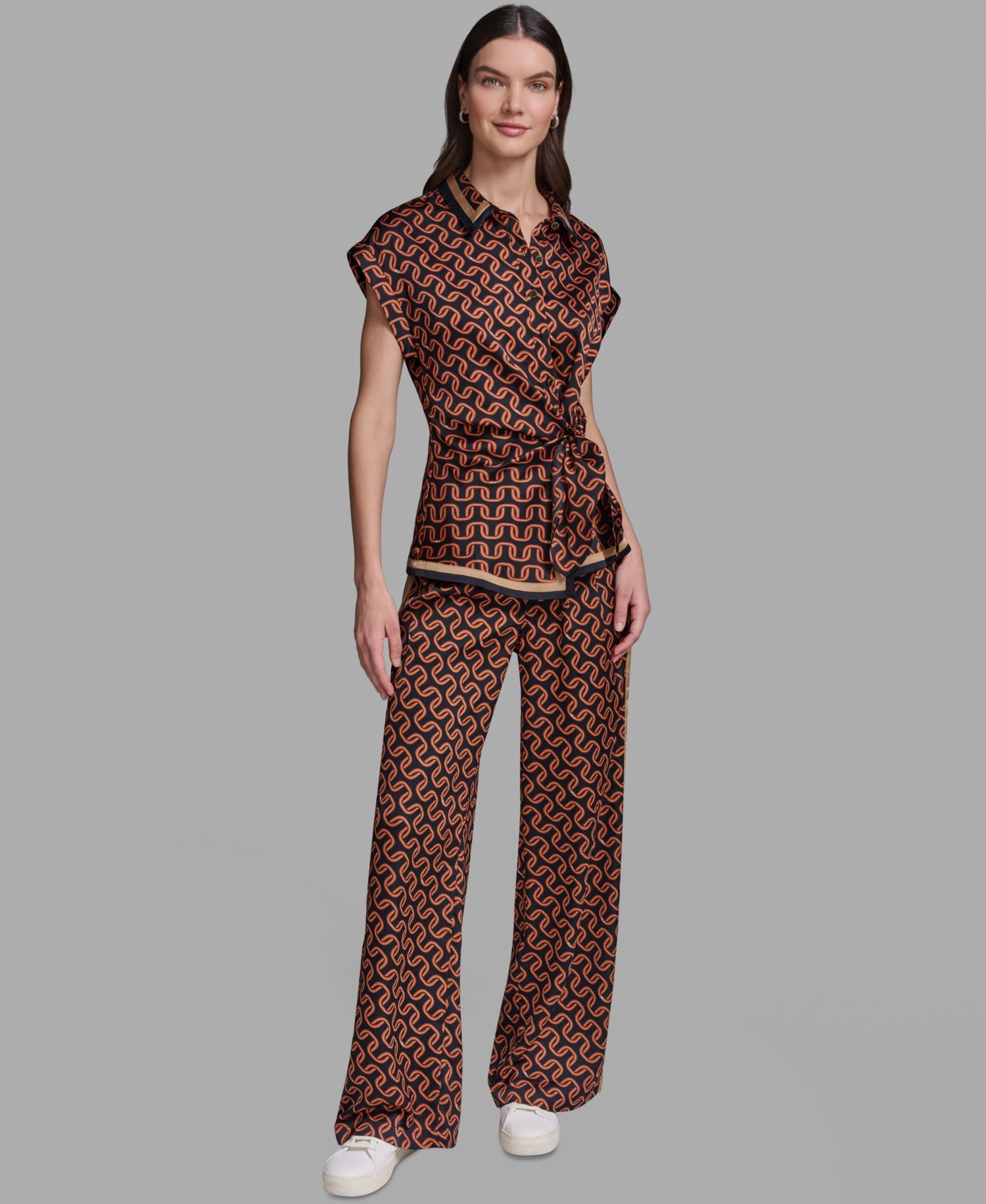 Women's Short-Sleeve Side-Tie Blouse
