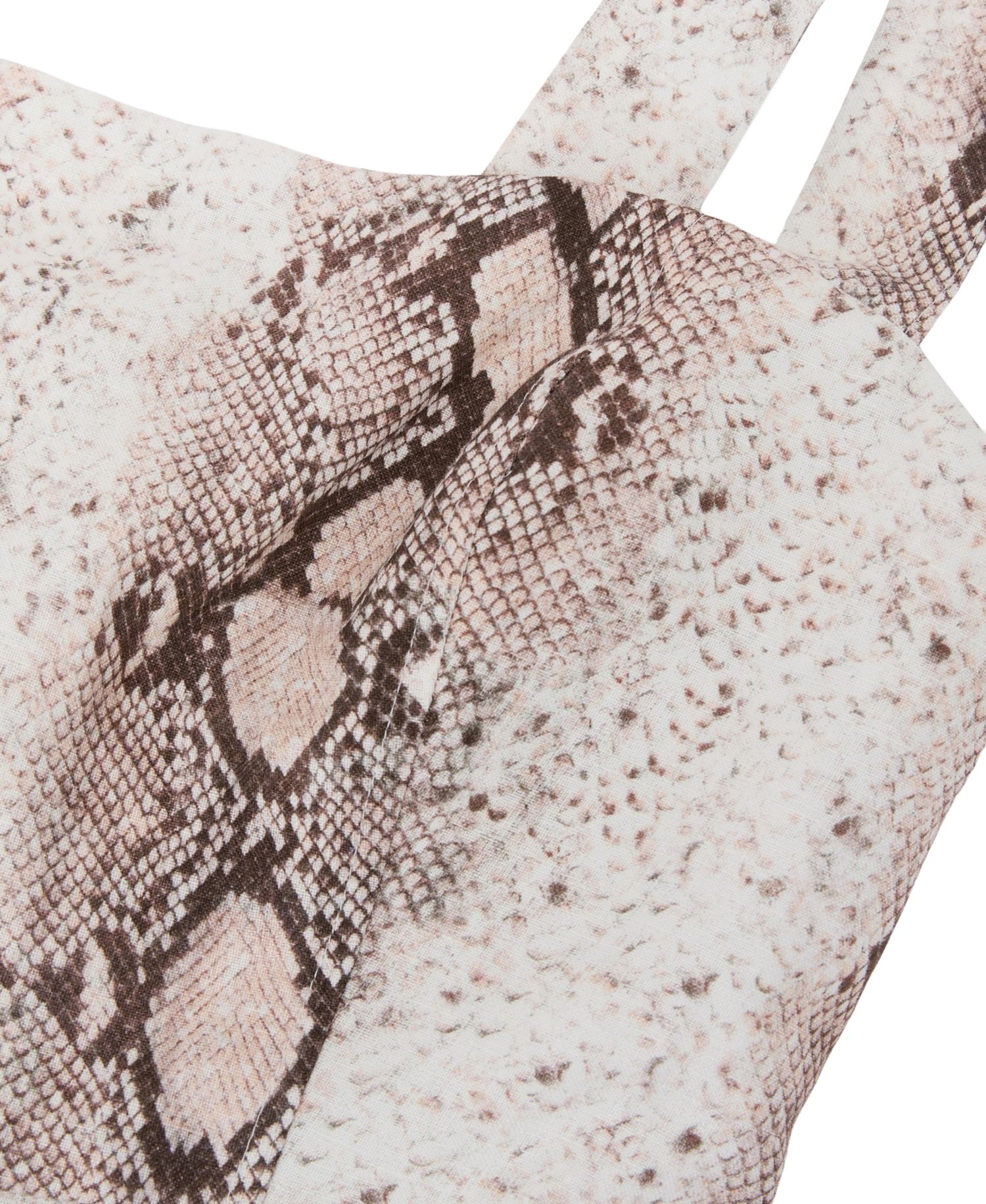 Women's Linen-Blend Snake-Print Midi Dress