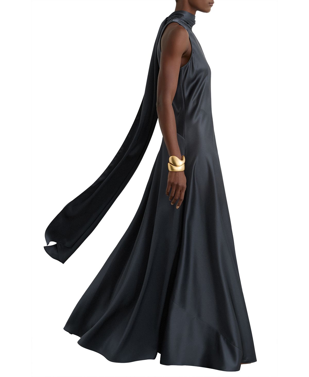 REISS Women's Satin Cape Maxi Dress view 2 — MAYCSS fashion products