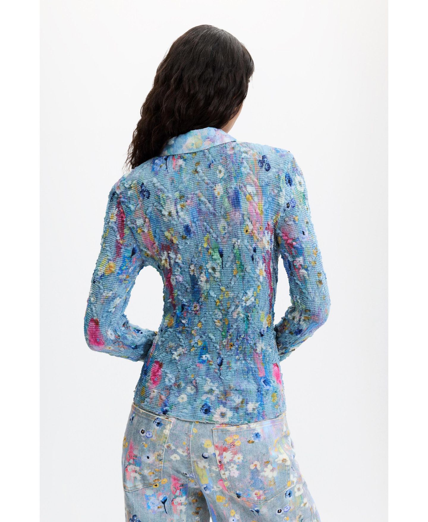Женская рубашка Desigual Floral print, цвет: Серый — фото 5