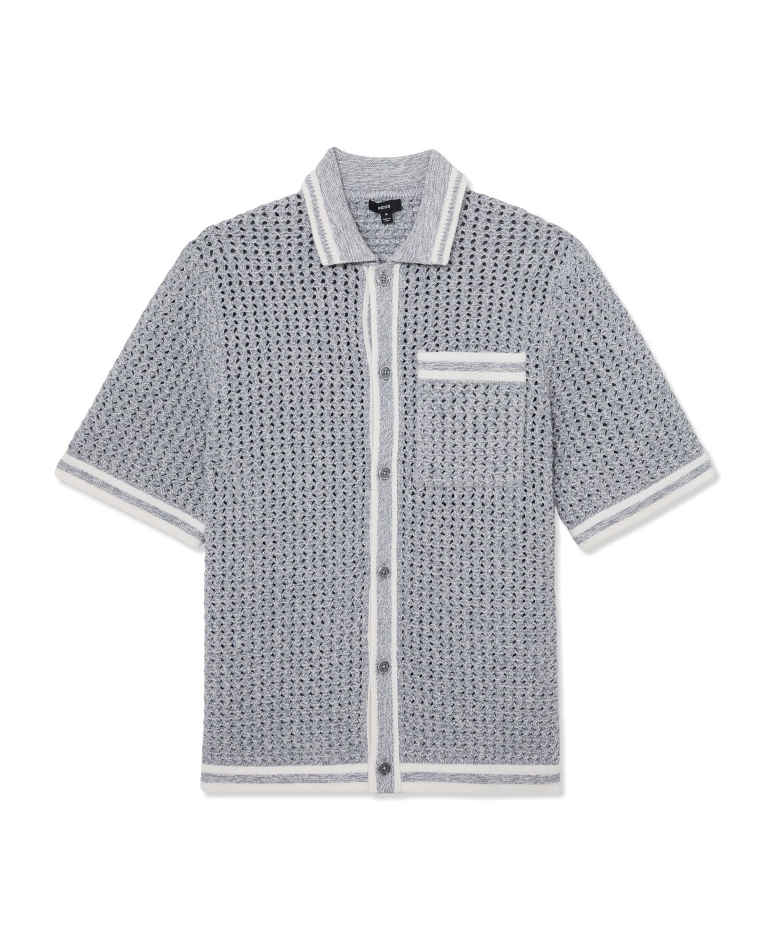Men's Meadows Button Through Crochet Shirt