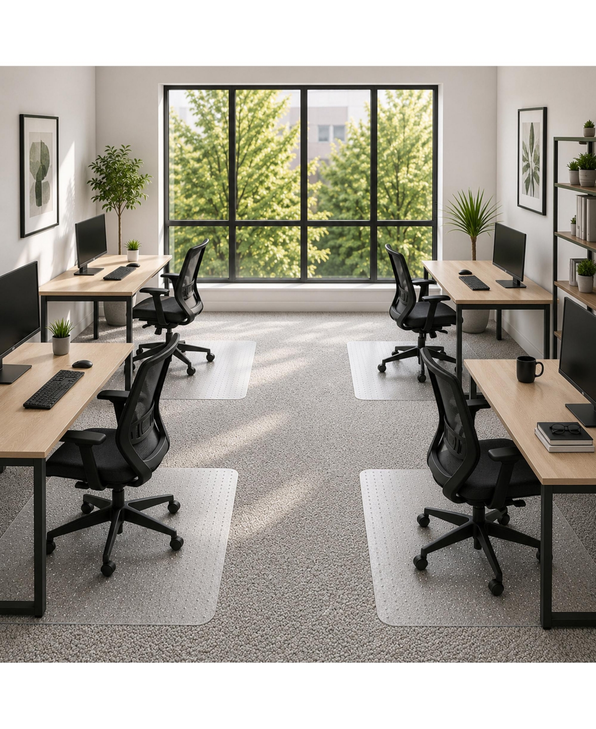 Workonit 46" x 60" Office Chair Mat for Low Pile Carpet ( Pack