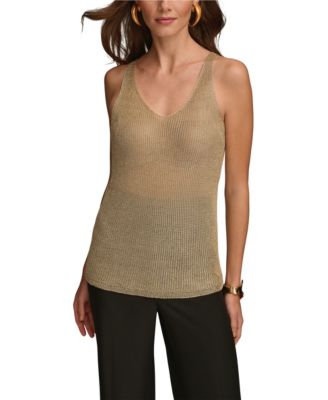 Women's Metallic-Knit Tank Top