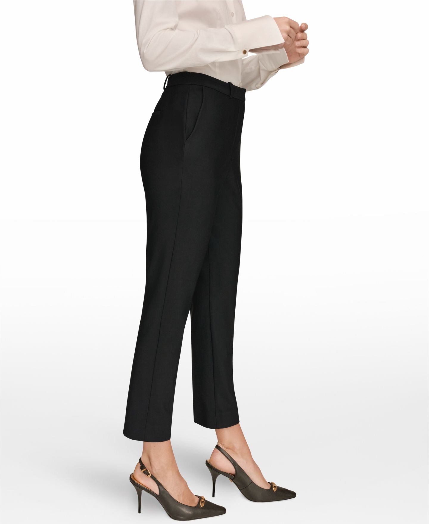 Женские брюки Donna Karan New York Slim-Leg Ankle, цвет: Чёрный — фото 3