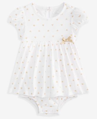Baby Girls' 0M-24M Heart-Print Skirted Sunsuit