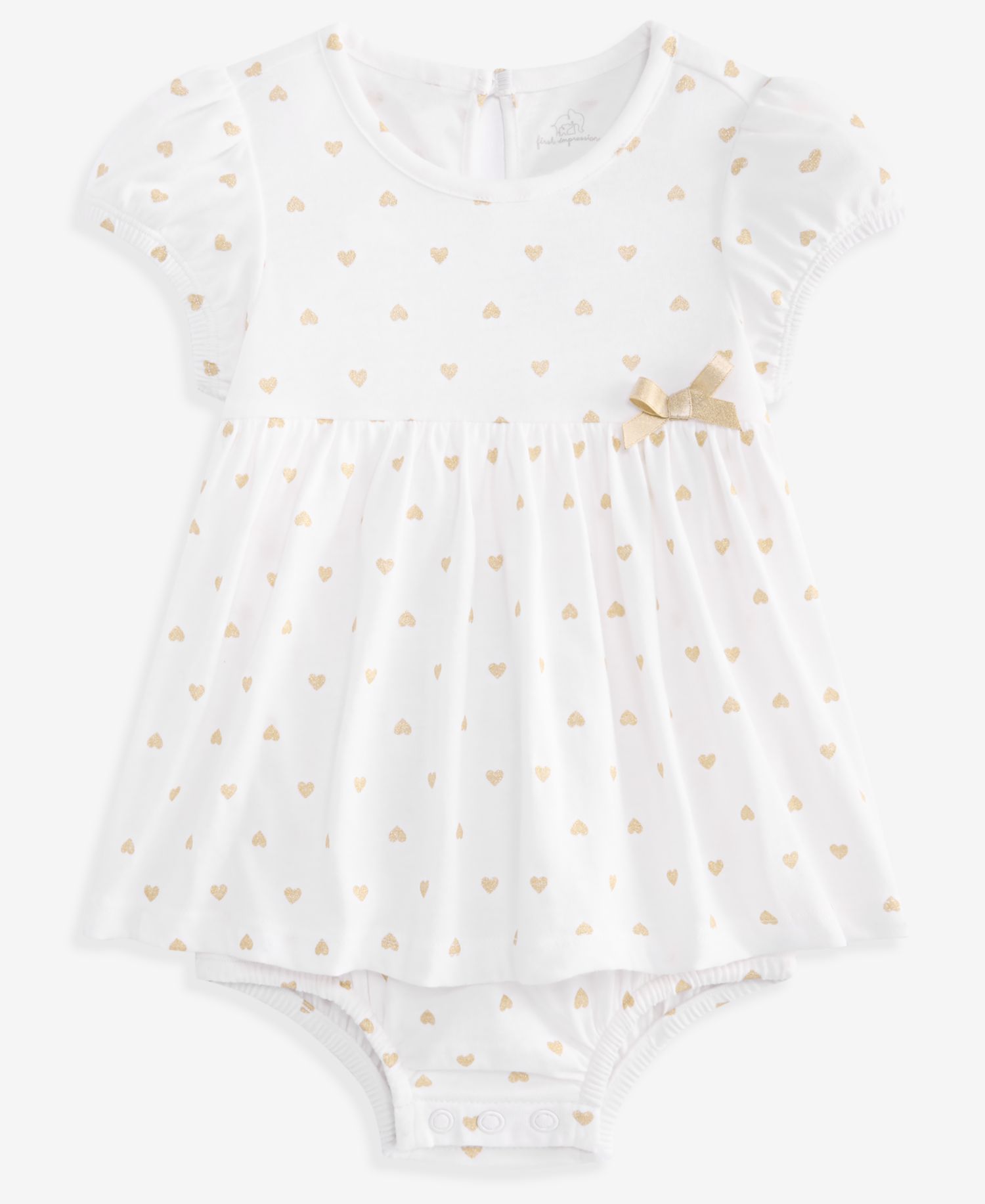 Baby Girls' 0M-24M Heart-Print Skirted Sunsuit