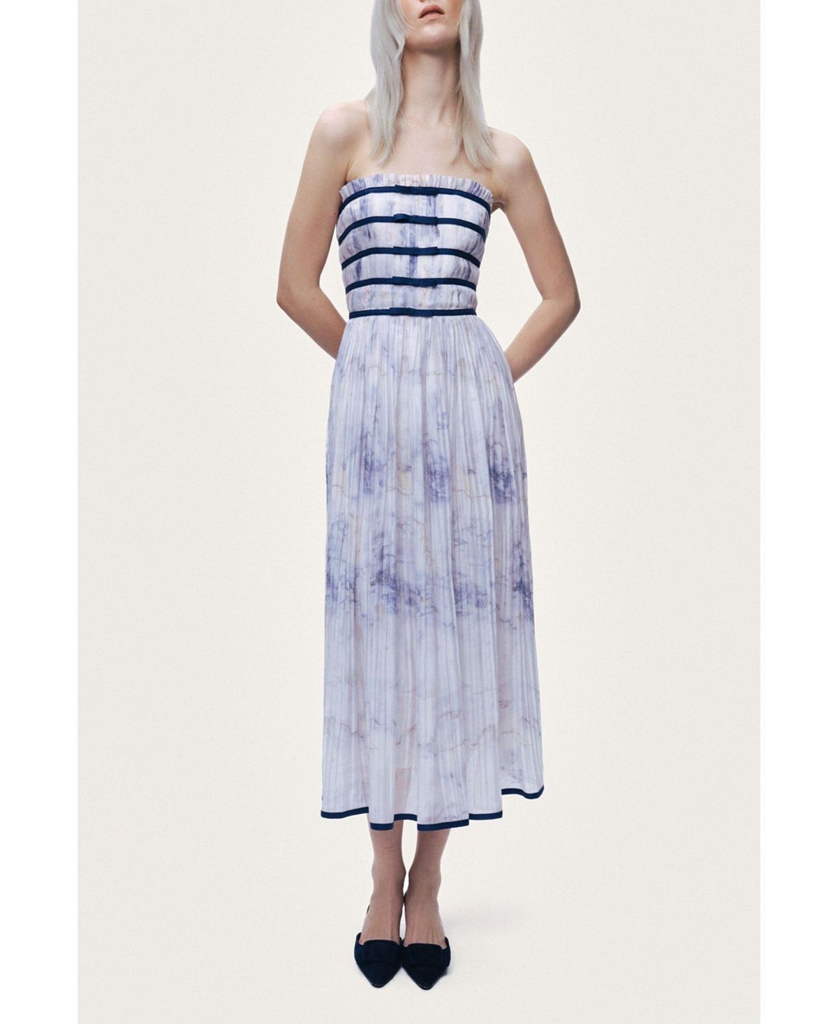 NOCTURNE Women's Bow Detail Strapless Midi Dress view 2 — MAYCSS fashion products