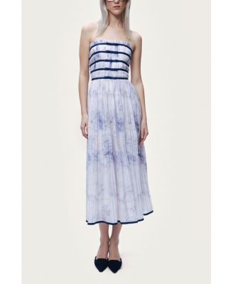 Women's Bow Detail Strapless Midi Dress