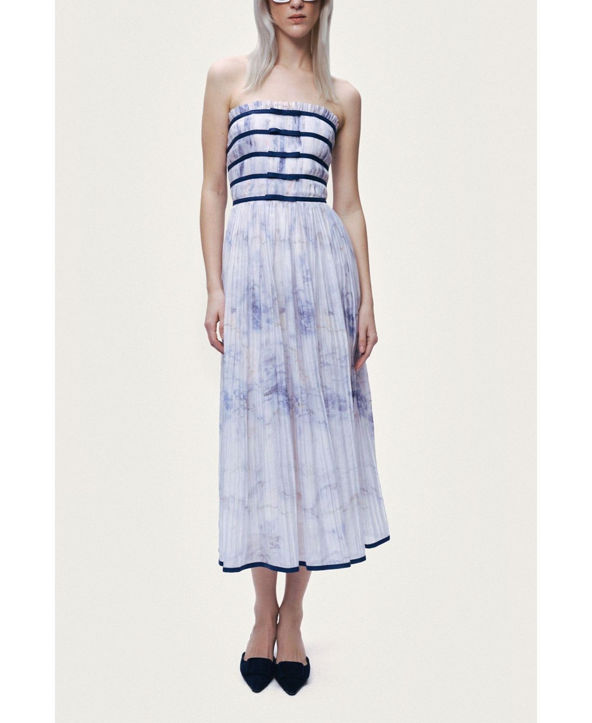 NOCTURNE Women's Bow Detail Strapless Midi Dress view 1 — MAYCSS fashion products
