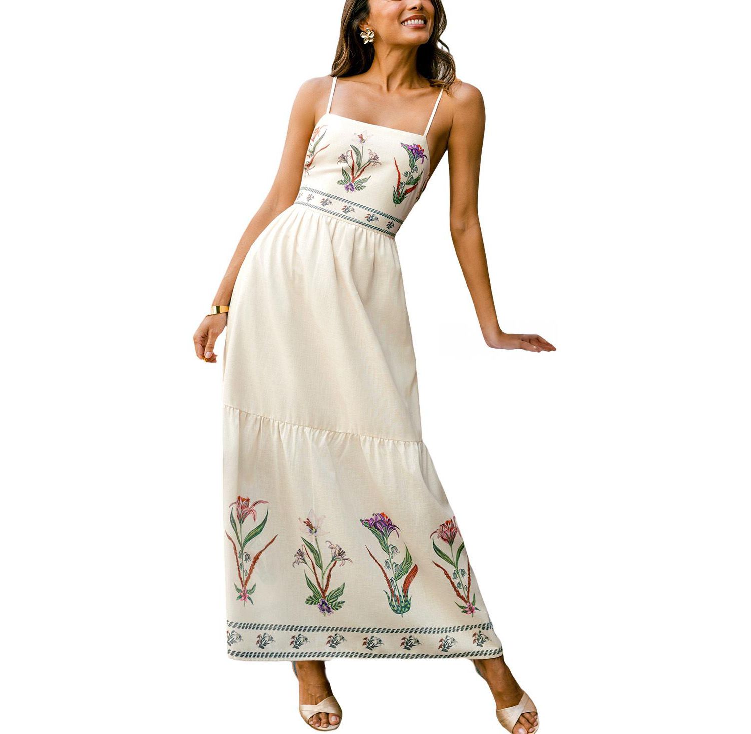 Women's Flowerbed Floral Maxi Beach Dress