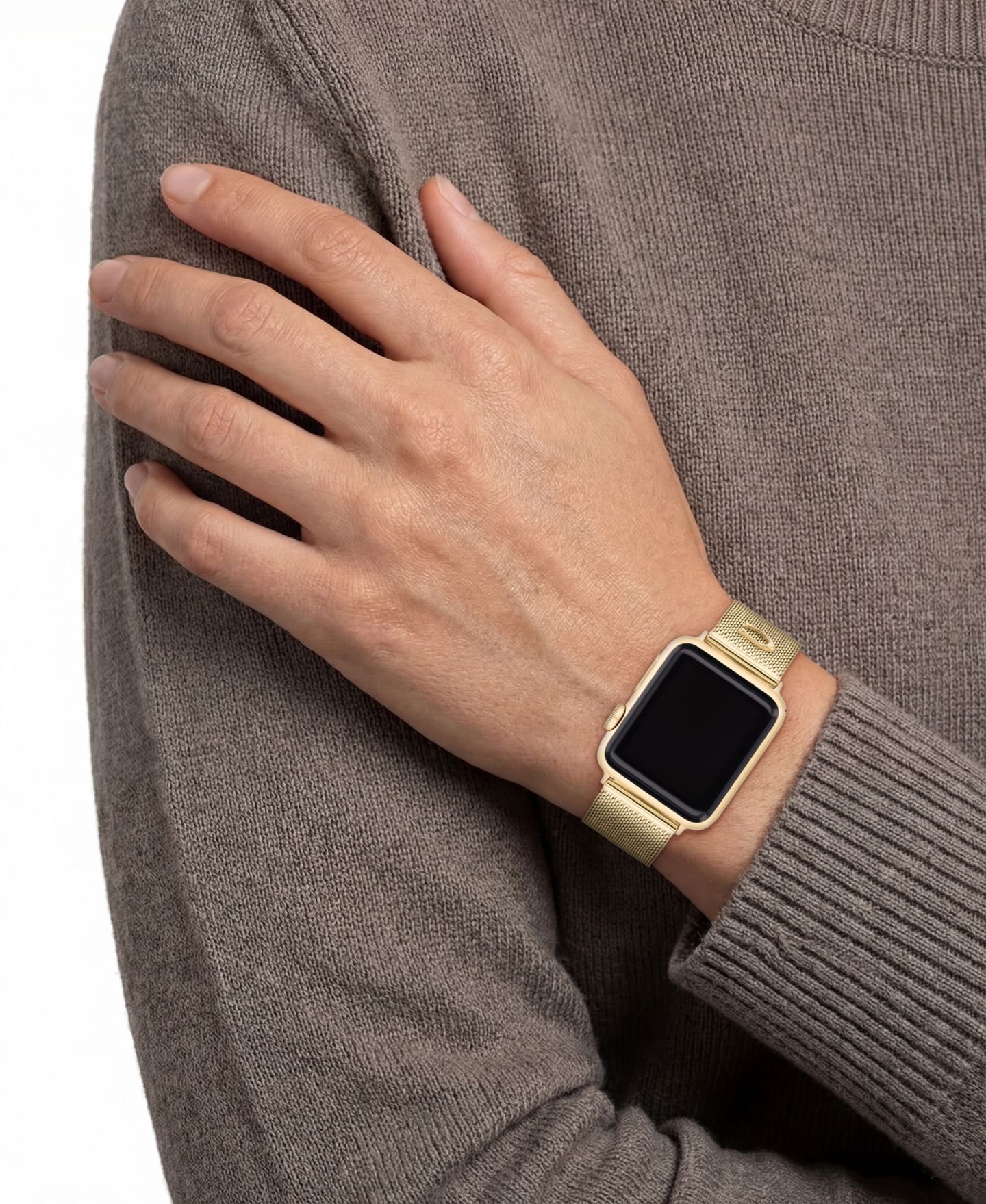 Женский ремешок для часов COACH Gold-Tone Stainless Steel Apple Watch Strap 38mm, 40mm, 41mm — фото 5