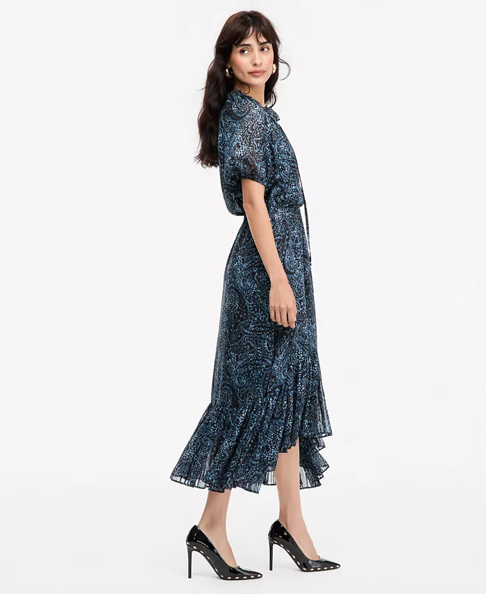 Women's Short-Sleeve Printed Midi Dress - thumbnail 3