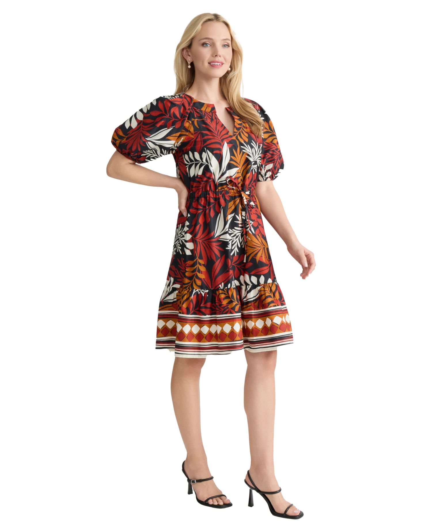 Petite Printed Tiered Dress