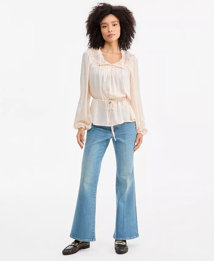 Women's Tie-Front Lace Blouse - thumbnail 6