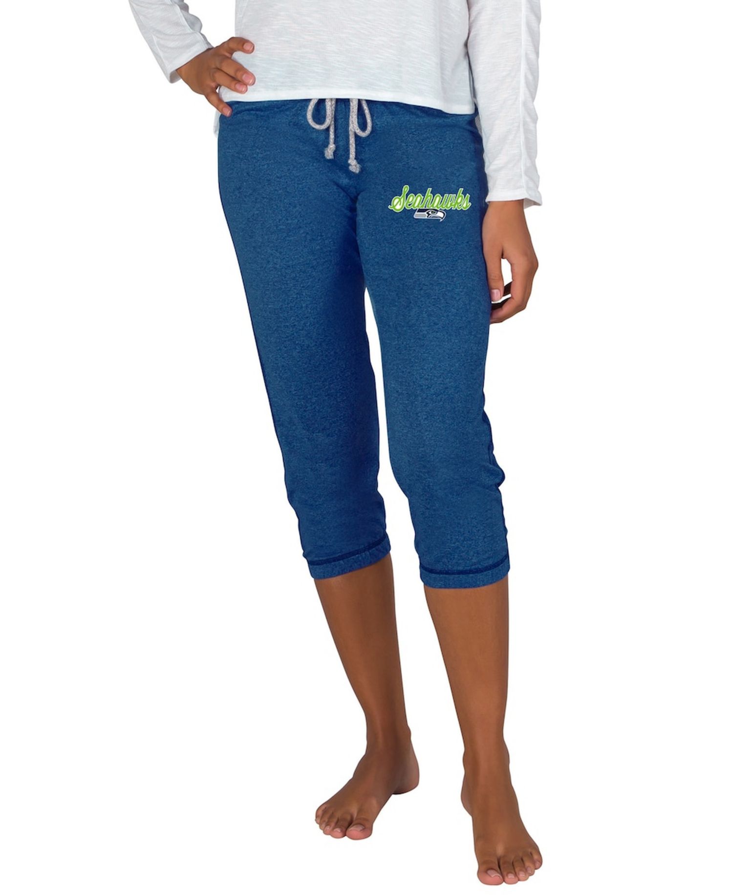 Women's Navy Seattle Seahawks Quest Knit Capri Pants