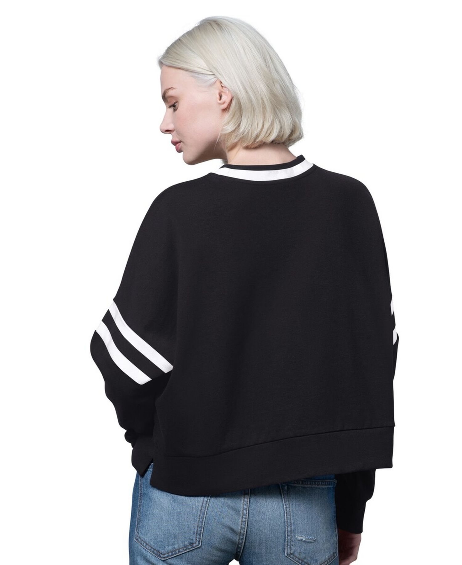 Women's Black Minnesota Vikings Rally Drop Shoulder Cropped Sweatshirt