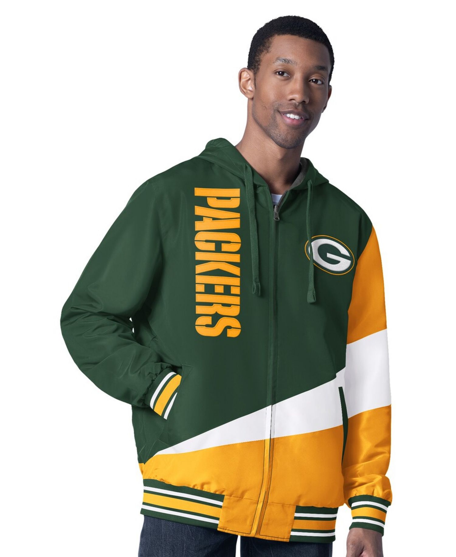 Men's Green/Charcoal Green Bay Packers Dual Threat Reversable Full-Zip Hooded Jacket