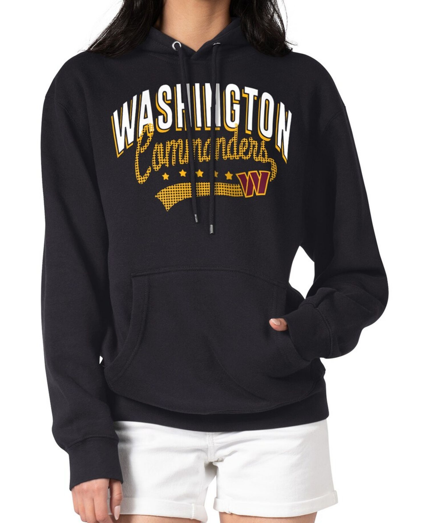 Women's Black Washington Commanders Filigree Logo Pullover Hoodie