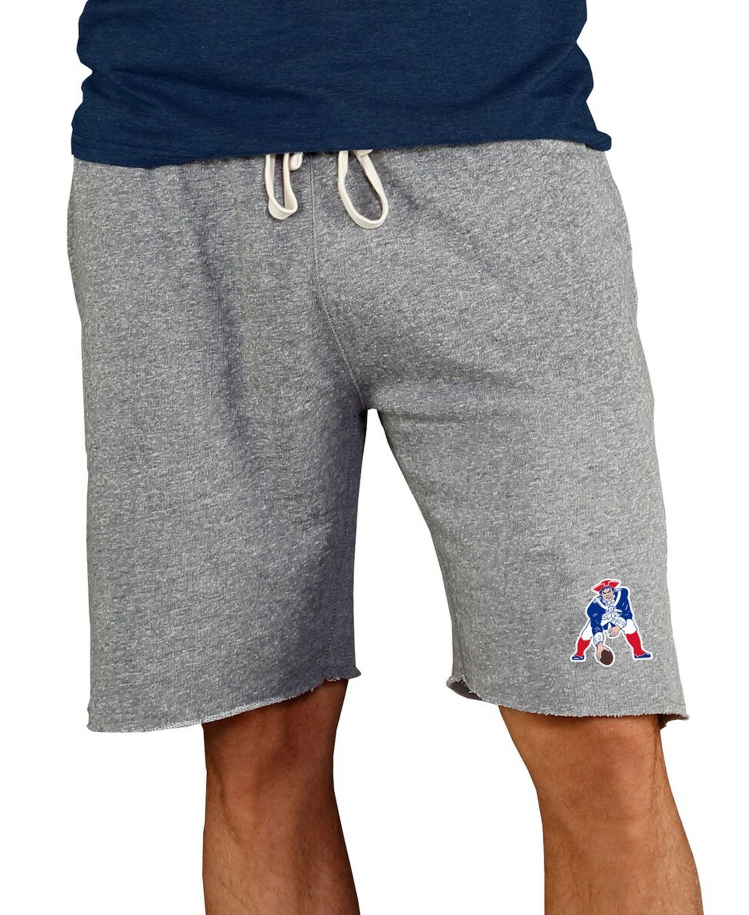 Men's Gray New England Patriots Throwback Logo Mainstream Terry Shorts
