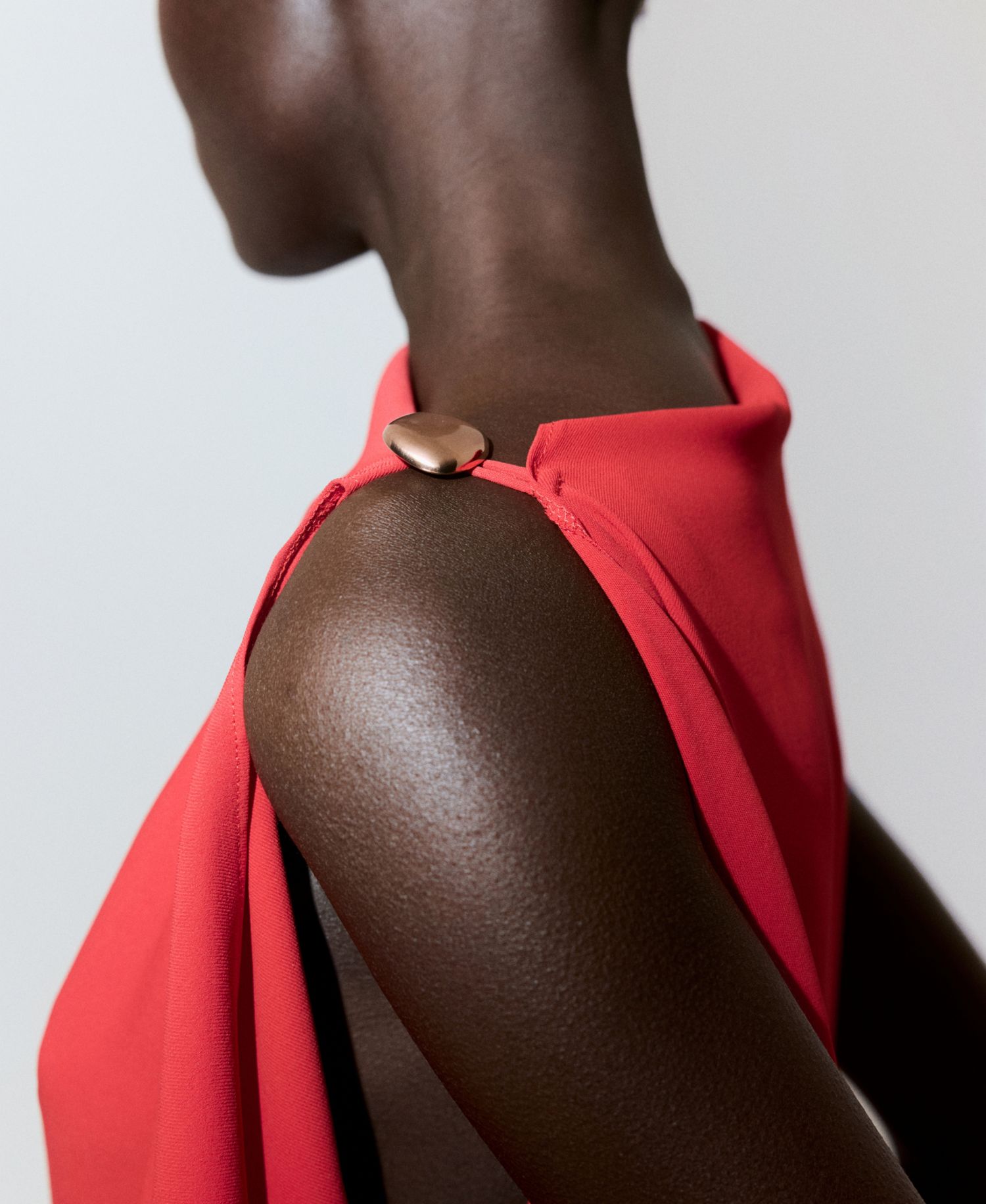 Women's Asymmetrical Neck And Metallic Detail Dress