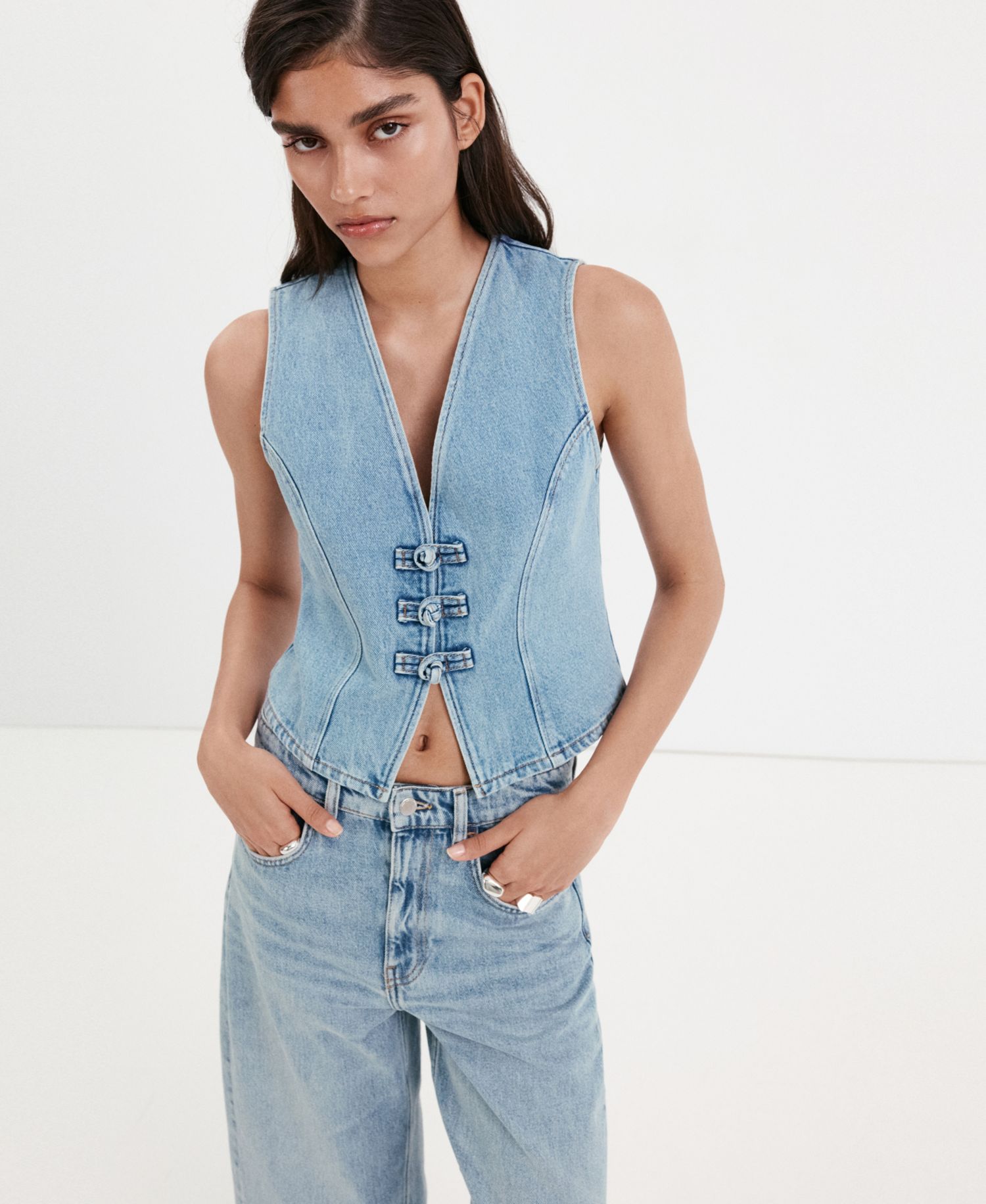 Women's Toggles Denim Top