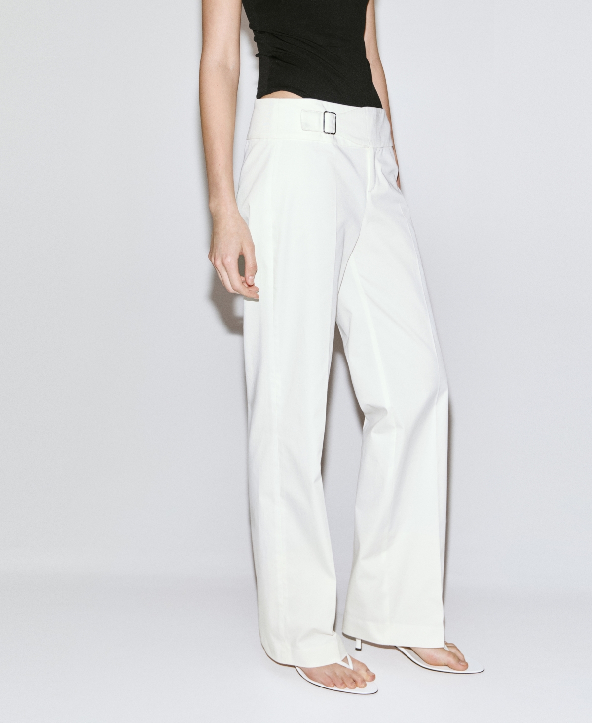 Mango Women's Belt Straight-Fit Pants