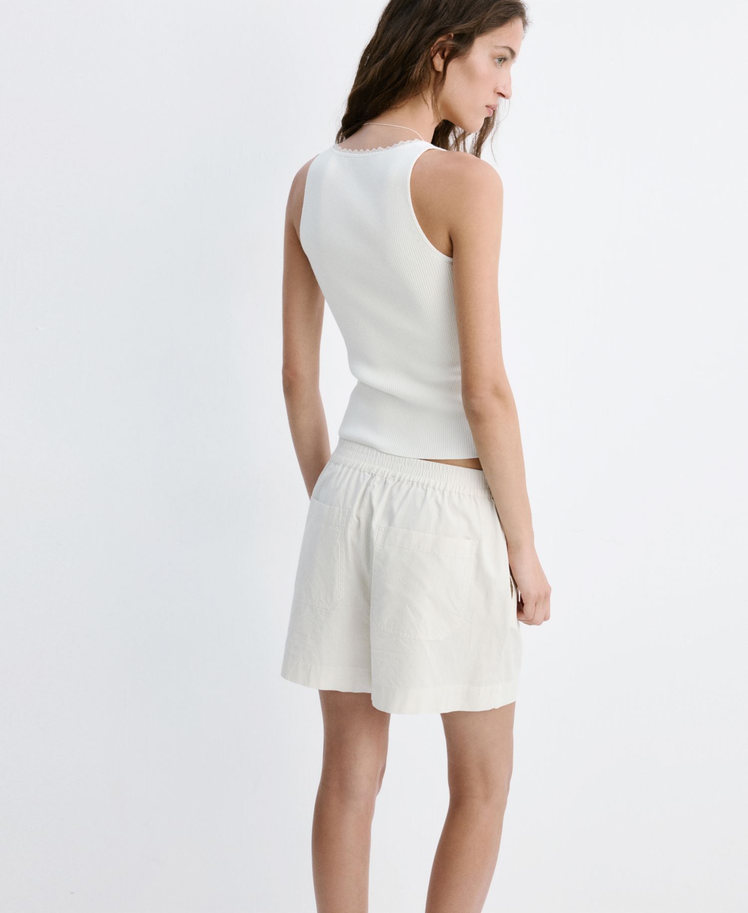 Women's Lace Detail Ribbed Top