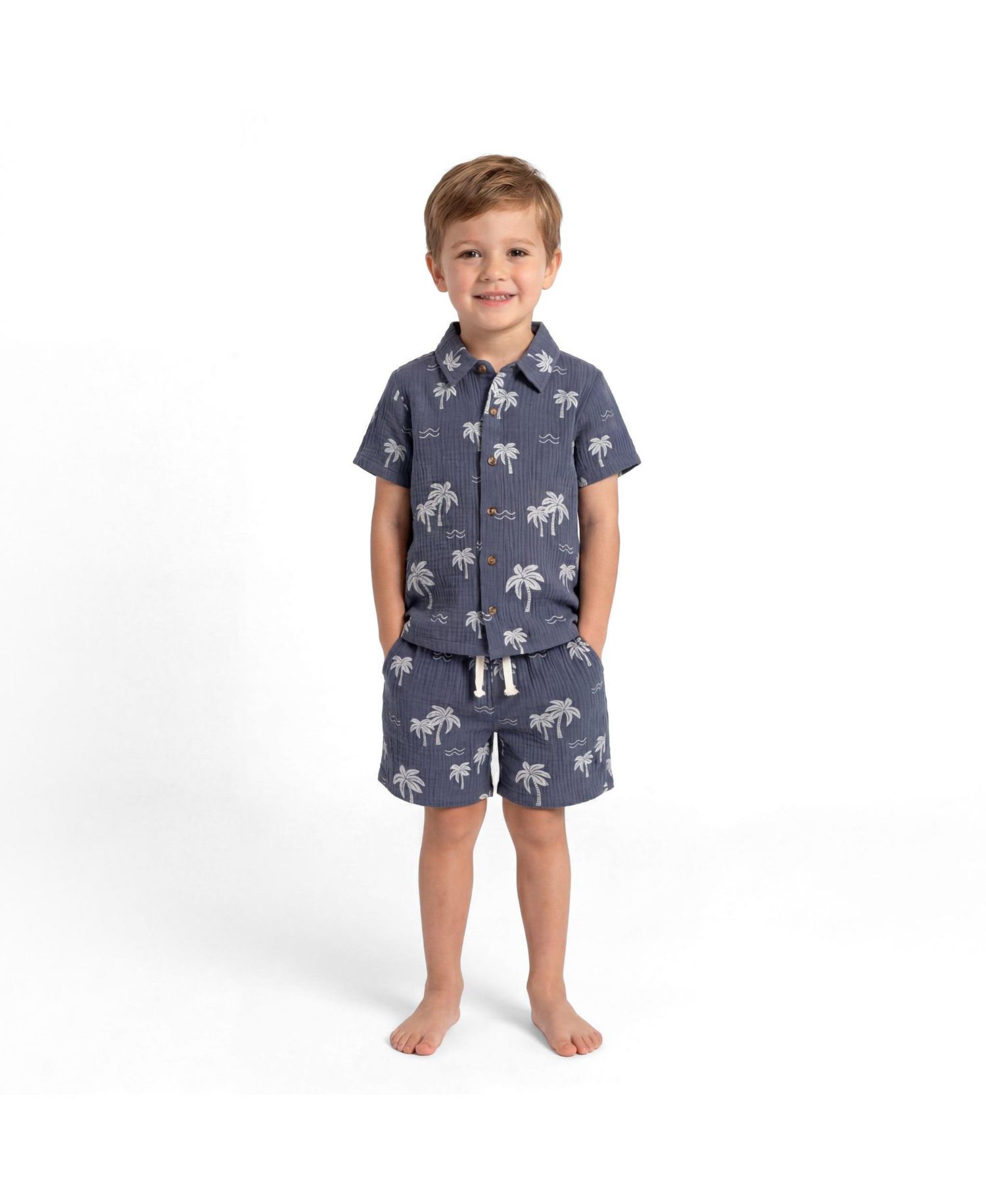 Big Boys Little/Big Tropical Palm Tree Gauze Set