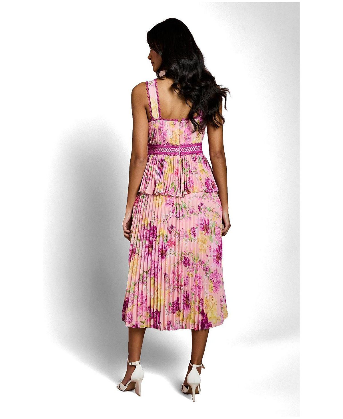 Coast Women's Lace Pleated Midi Dress view 3 — MAYCSS fashion products