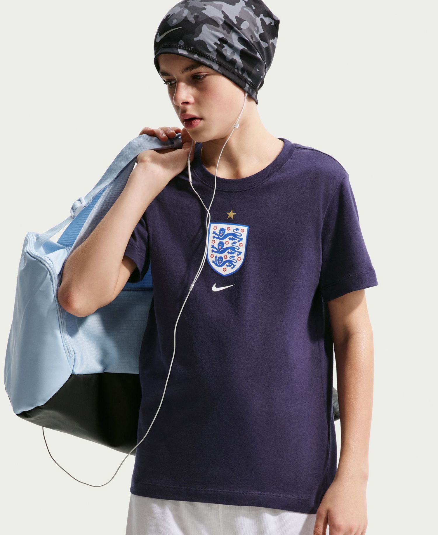 Big Boys and Girls Navy England National Team Crest T-Shirt