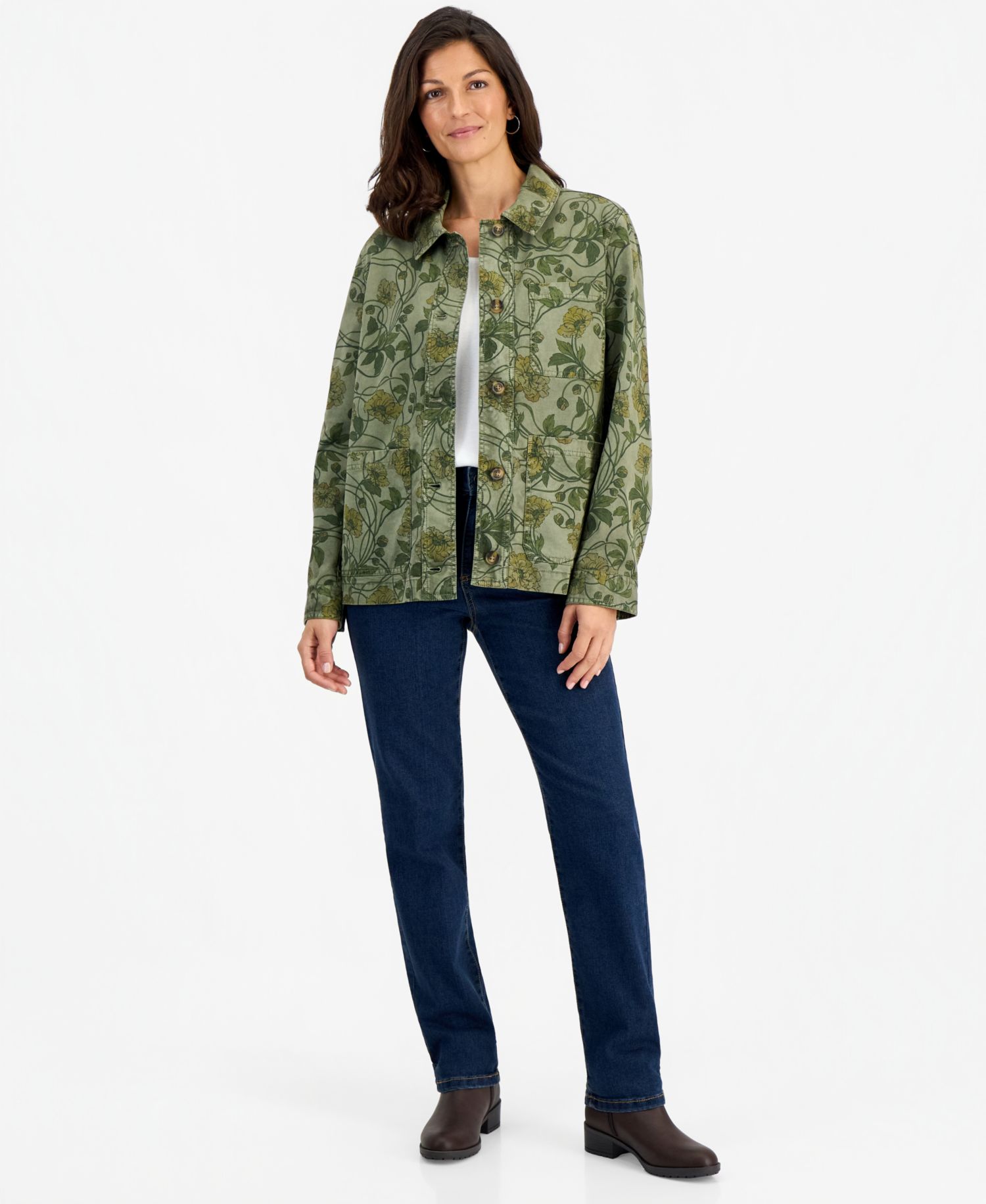 Petite Printed Utility Jacket