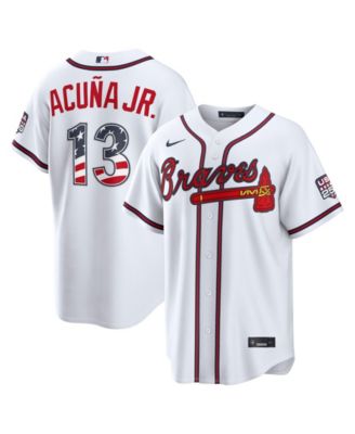 Men's Ronald Acu&ntilde;a Jr. White Atlanta Braves USA 250 Fourth of July Stadium Jersey