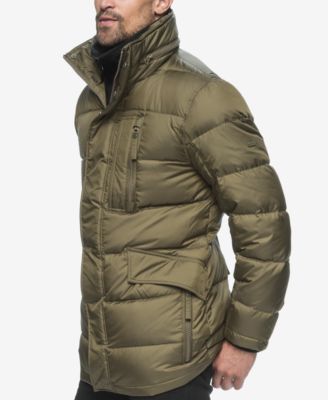 marc new york men's down puffer jacket with fleece bib